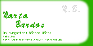 marta bardos business card
